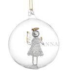 Personalised Name Only Glass Christmas/Memorial Angel Bauble - Image 4