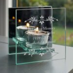 Personalised Sentiments Leaf Design Mirrored Glass Tea Light Candle Holder - Image 8