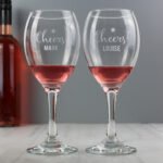 Personalised 'Cheers' Star Motif Wine Glass Set - Image 3