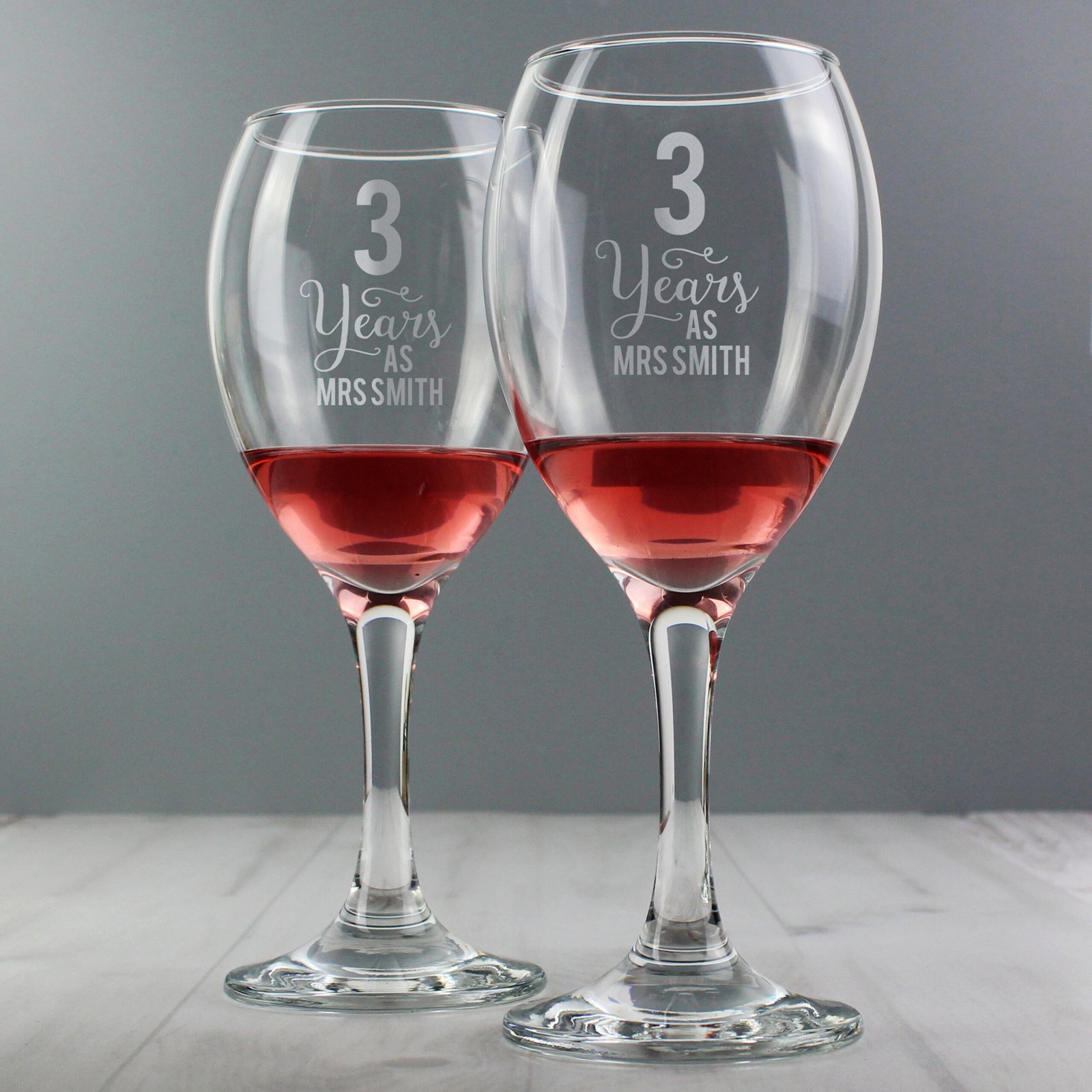P0107D50 Personalised 'Years As...' Anniversary Wine Glass Set Personalised 'Years As...' Anniversary Wine Glass Set - Image 1