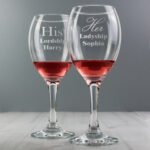 Personalised 'His Lordship & Her Ladyship' Wine Glass Set