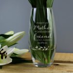 Personalised 'First My Mother, Forever My Friend' Glass Bullet Vase
