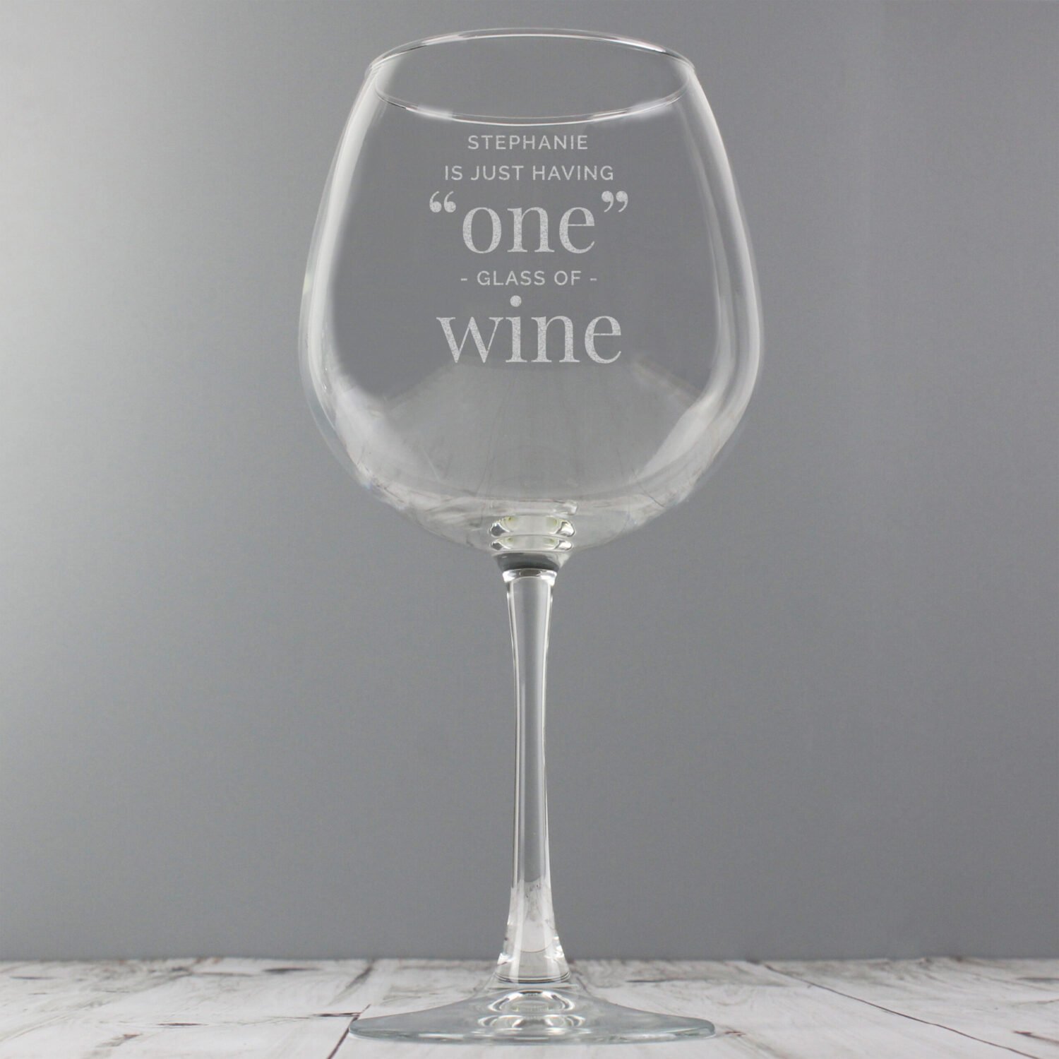 P0107D99 Personalised 'One Glass of Wine' Bottle of Wine Glass Personalised 'One Glass of Wine' Bottle of Wine Glass - Image 1