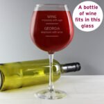 Personalised 'Wine Improves with Age' Bottle of Wine Glass - Image 2