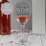 Personalised 'All You Need is Wine' Wine Glass - Image 2