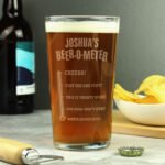 Personalised 'Beer-o-Meter' Pint Glass