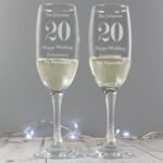 Personalised Anniversary Pair of Glass Champagne Flutes - Image 2
