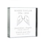 Personalised 'Guardian Angels From Above' Angel Wings Design Crystal Glass Token - Image 6