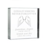 Personalised 'Guardian Angels From Above' Angel Wings Design Crystal Glass Token - Image 7