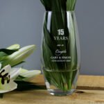 Personalised Any Message Anniversary Glass Bullet Vase