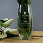 Personalised Any Message Anniversary Glass Bullet Vase