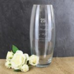 Personalised Any Message Anniversary Glass Bullet Vase - Image 2