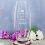 Personalised Any Message Anniversary Glass Bullet Vase - Image 4