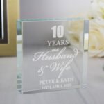 Personalised Anniversary Crystal Glass Token