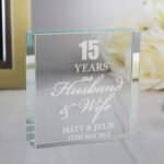 Personalised Anniversary Crystal Glass Token - Image 2