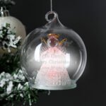 Personalised Any Message Angel Glass LED Christmas/Memorial Bauble - Image 3