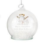 Personalised Any Message Angel Glass LED Christmas/Memorial Bauble - Image 7