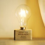 Personalised Any Message Decorative Wooden LED Bulb Table Lamp - Image 2