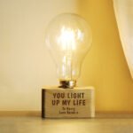 Personalised 'You Light Up My Life' Wooden LED Bulb Table Lamp - Image 2