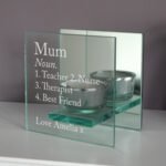 Personalised Definition Mirrored Glass Tea Light Candle Holder - Image 4
