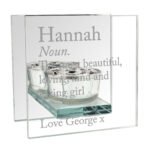 Personalised Definition Mirrored Glass Tea Light Candle Holder - Image 5