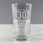 Personalised Big Age & Name Birthday Pint Glass