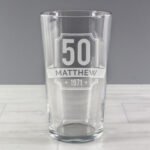 Personalised Big Age & Name Birthday Pint Glass - Image 3