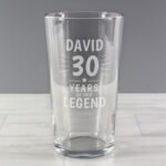 Personalised 'Years of This Legend' Birthday Pint Glass