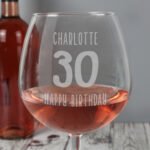 Personalised Big Age Birthday Bottle of Wine Glass - Image 2