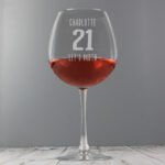 Personalised Big Age Birthday Bottle of Wine Glass - Image 4