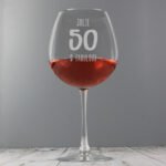 Personalised Big Age Birthday Bottle of Wine Glass - Image 3