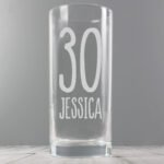 Personalised Big Age & Name Birthday Hi-Ball Glass