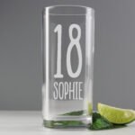 Personalised Big Age & Name Birthday Hi-Ball Glass - Image 3