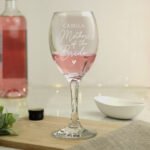 Personalised 'Mother of the Bride' Heart Motif Wine Glass