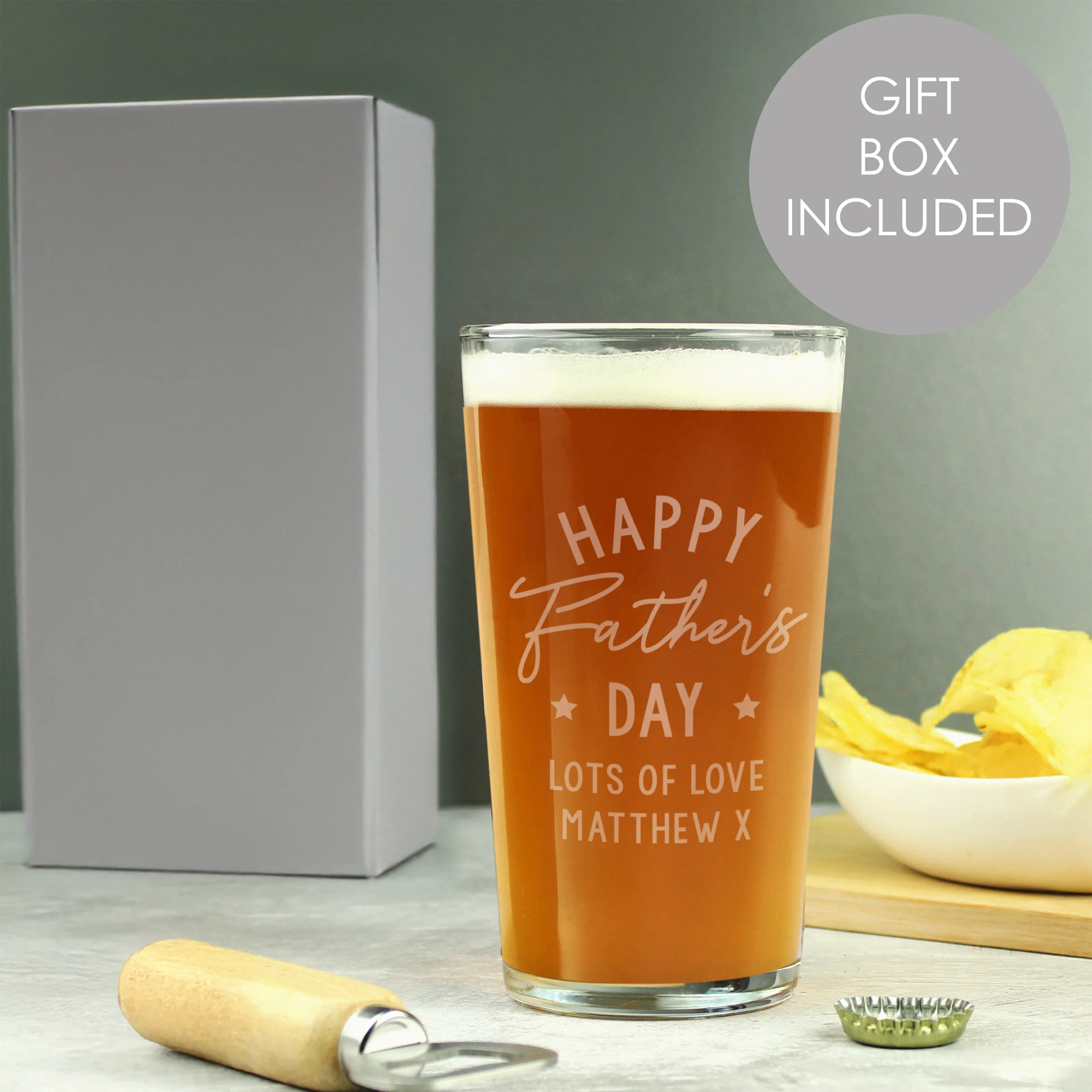 Personalised 'Happy Father's Day' Pint Glass - Image 2