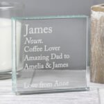 Personalised Dictionary Definition Design Crystal Glass Token - Image 3