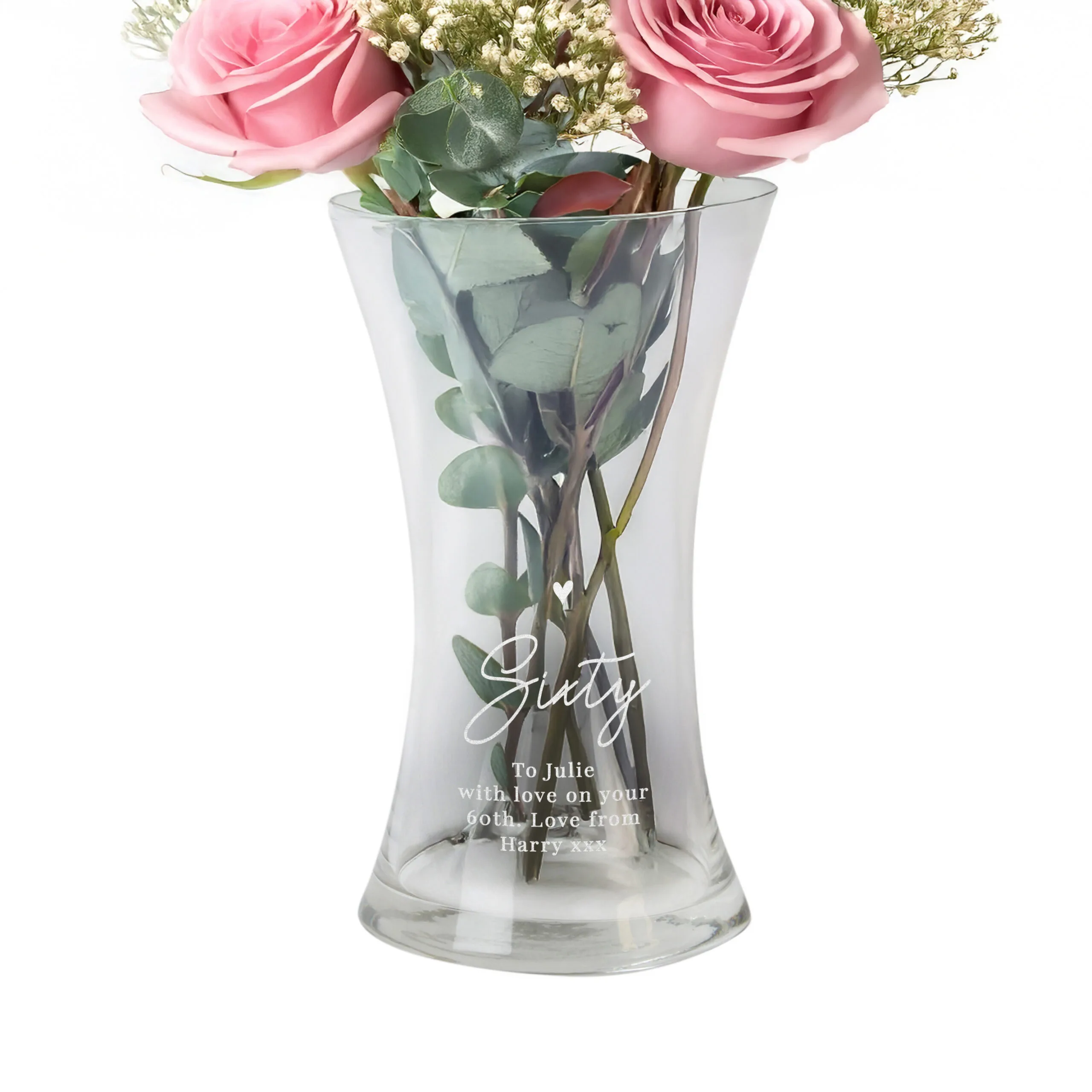 Personalised Big Age Birthday Shaped Glass Vase - Image 4