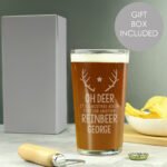 Personalised 'Time For Another Reinbeer' Pint Glass - Image 2