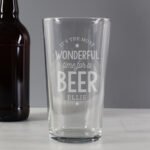 Personalised 'It's The Most Wonderful Time For A Beer' Pint Glass