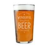 Personalised 'It's The Most Wonderful Time For A Beer' Pint Glass - Image 4