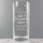 Personalised 'Full Of Christmas Spirit' Hi-Ball Glass