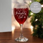 Personalised 'I'm On The Naughty List' Christmas Wine Glass - Image 2