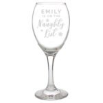 Personalised 'I'm On The Naughty List' Christmas Wine Glass - Image 5