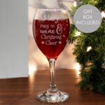 Personalised 'Runs On Wine & Christmas Cheer' Wine Glass - Image 3
