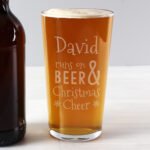 Personalised 'Runs On Beer & Christmas Cheer' Pint Glass - Image 3