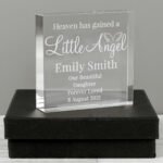 Personalised 'Heaven Has Gained A Little Angel' Crystal Glass Token - Image 2