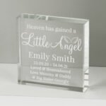 Personalised 'Heaven Has Gained A Little Angel' Crystal Glass Token - Image 3