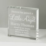 Personalised 'Heaven Has Gained A Little Angel' Crystal Glass Token - Image 4