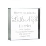 Personalised 'Heaven Has Gained A Little Angel' Crystal Glass Token - Image 5