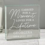 Personalised 'Carried For A Moment, Loved For A Lifetime' Crystal Glass Token